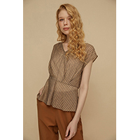 Viscose Tie Collar Top