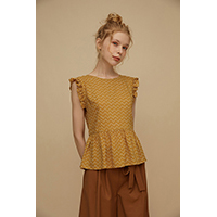 Cotton Ruffle Hem Top