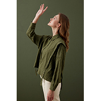 Cotton Wide Shoulder Shirt