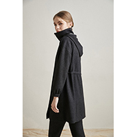 Wool Mix High Collar Coat